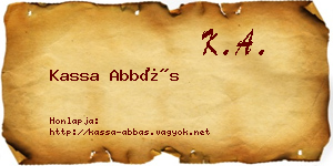 Kassa Abbás névjegykártya